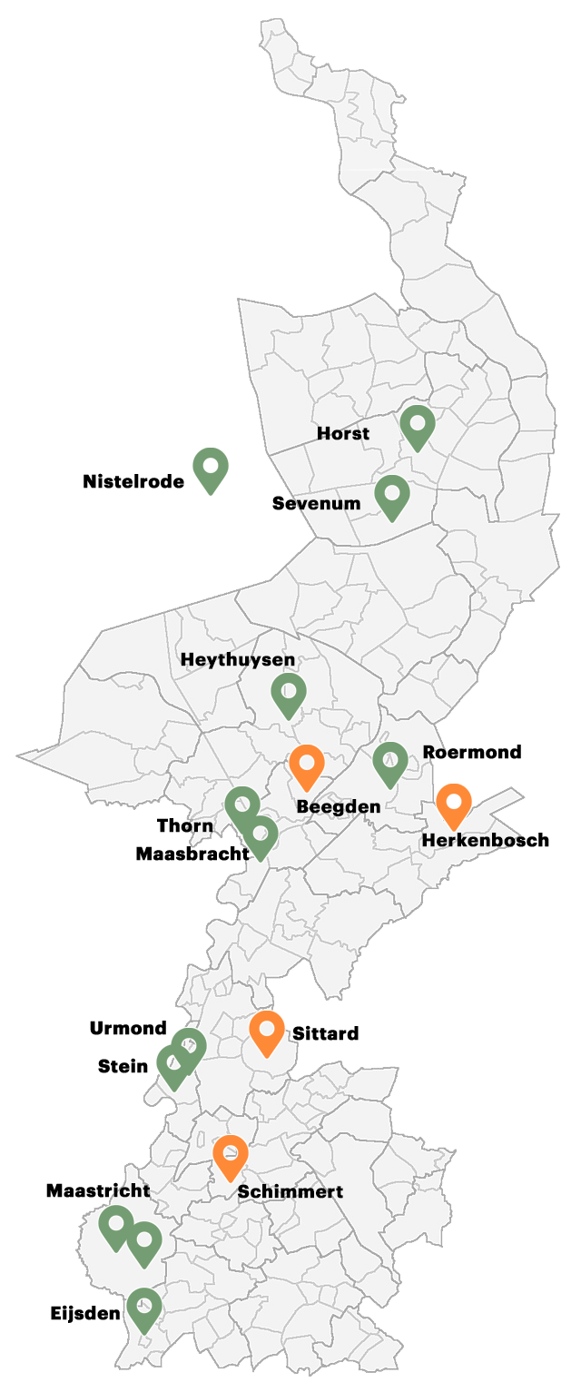 De gerealiseerde kwaliteitsborging projecten zijn in de volgende plaatsen toegepast: Stein, Urmond, Maasbracht, Thorn, Heythuysen, Horst, Eijsden, Sevenum, Nistelrode, Maastricht (2x) en Roermond. Momenteel hebben wij opdrachten in Sittard, Beegden, Herkenbosch en Schimmert.